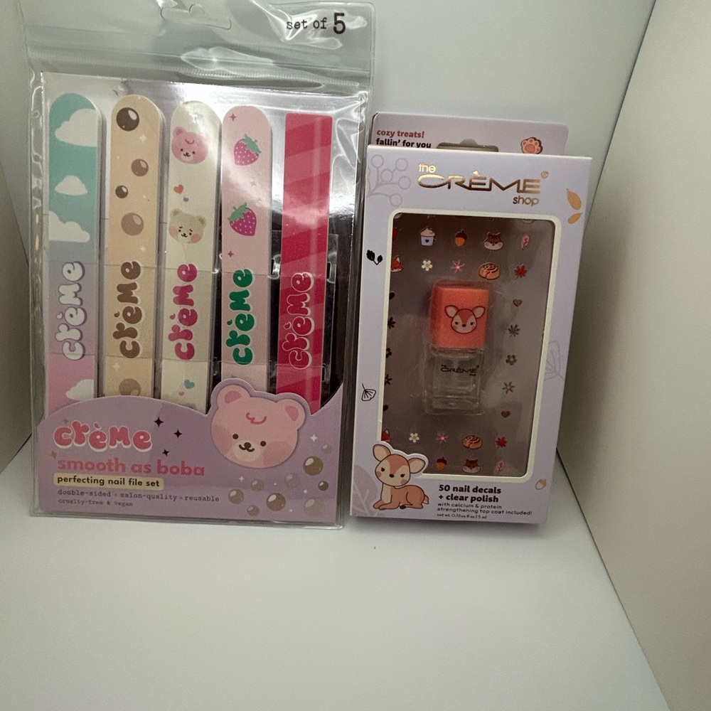 The crème shop 2 pc set. Nail File Set and Decal Polish - Multicolor